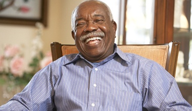 Man smiling with dentures in Worthington